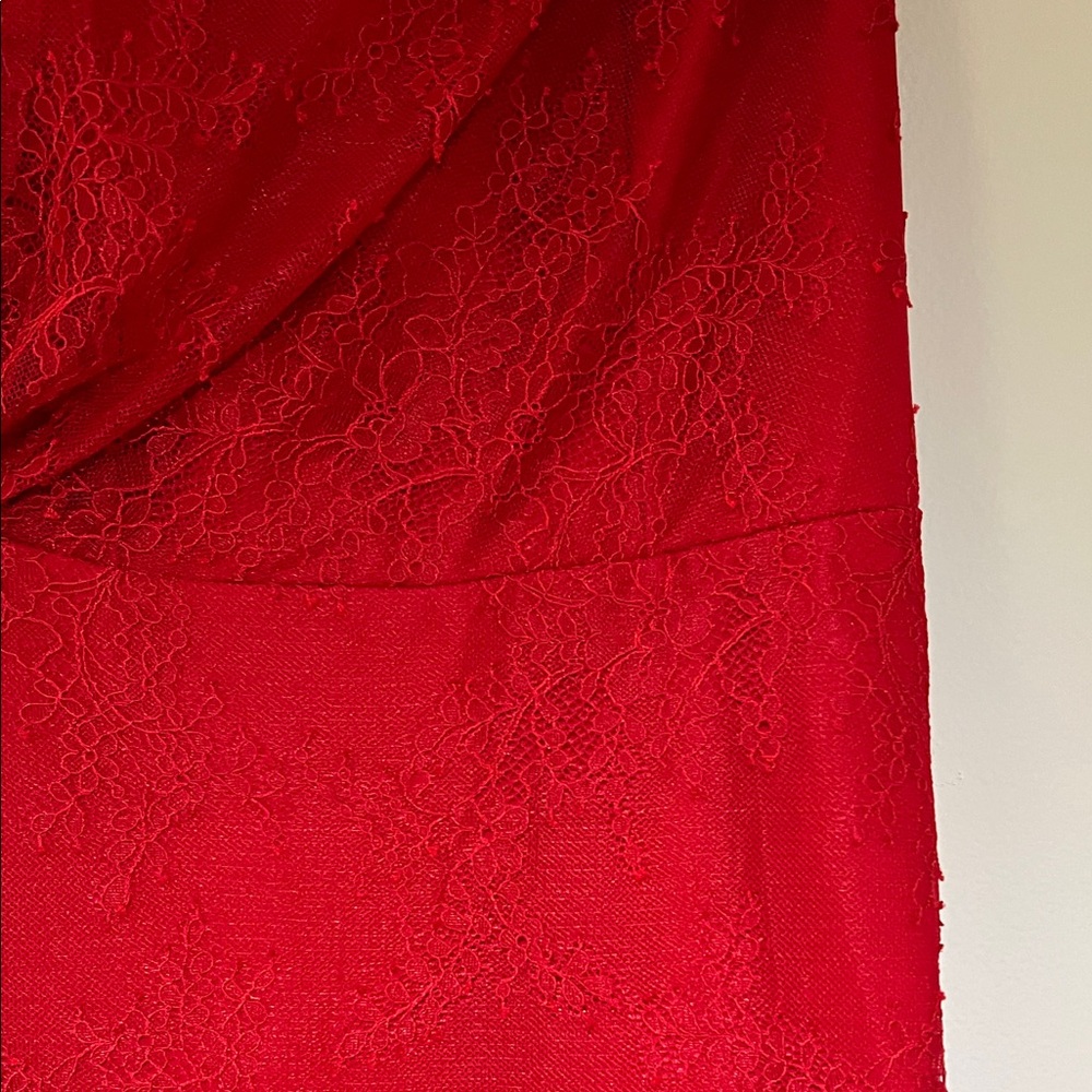 Michael Costello X Revolve Ericka Strapless Red Midi Dress - Picture 8 of 9